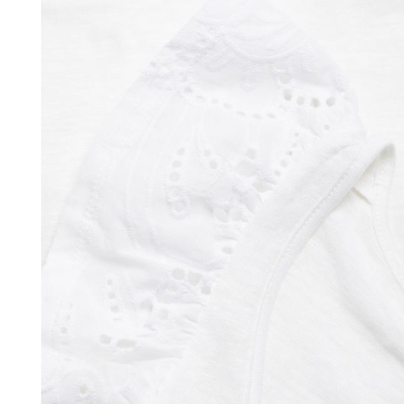 PAIGE
White Giulia Eyelet Flutter Sleeve Linen Top - Picture 4 of 5
